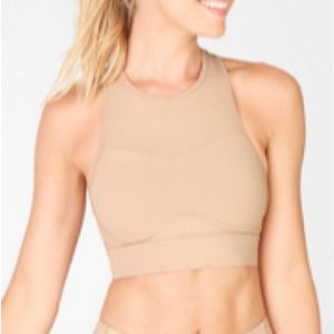 Fabletics Beige Crossback Sports Bra XL